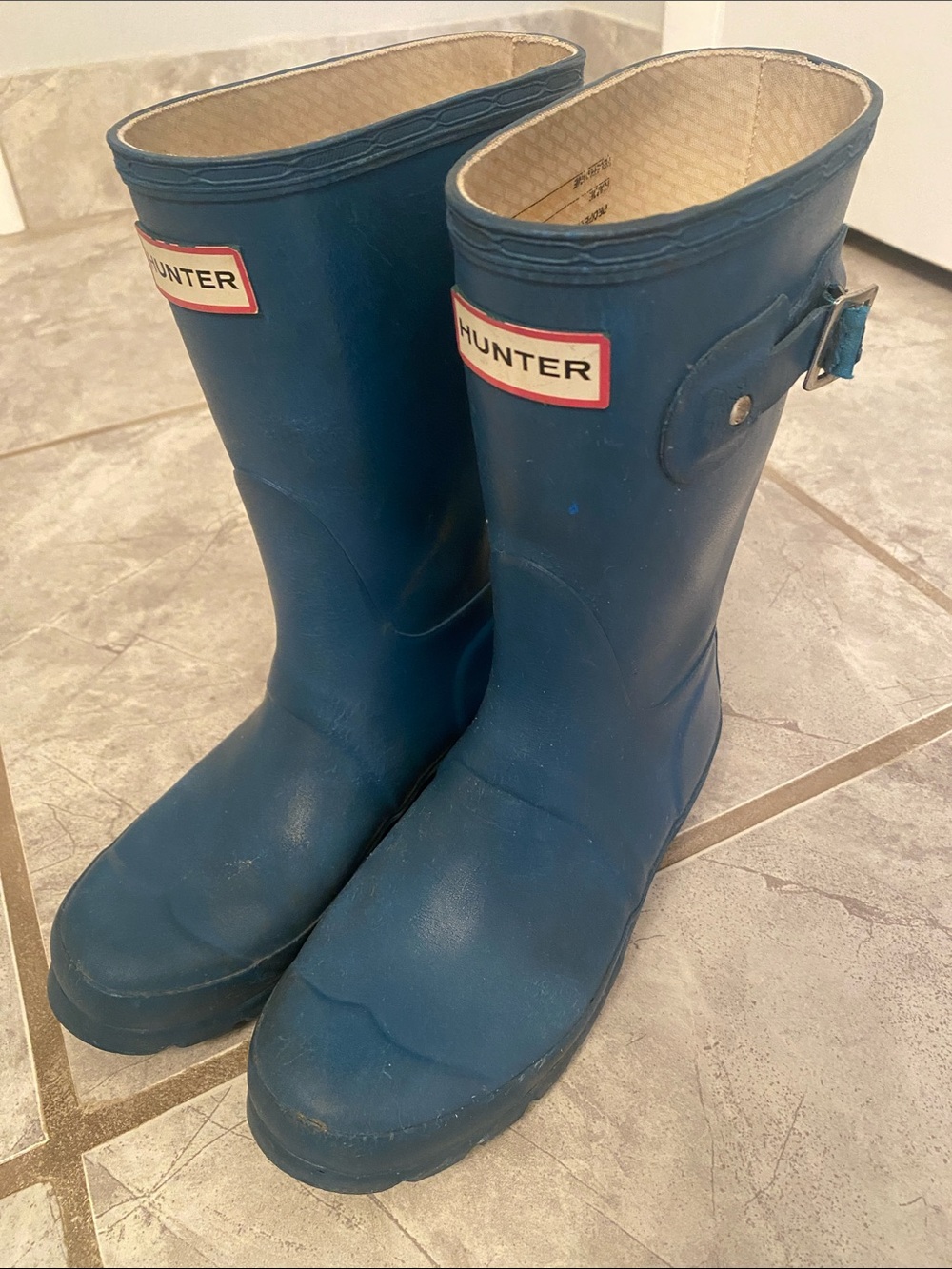 Hunter kids teal rain boots